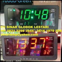 Jam Digital Clock 10 x 21cm Red atau Green